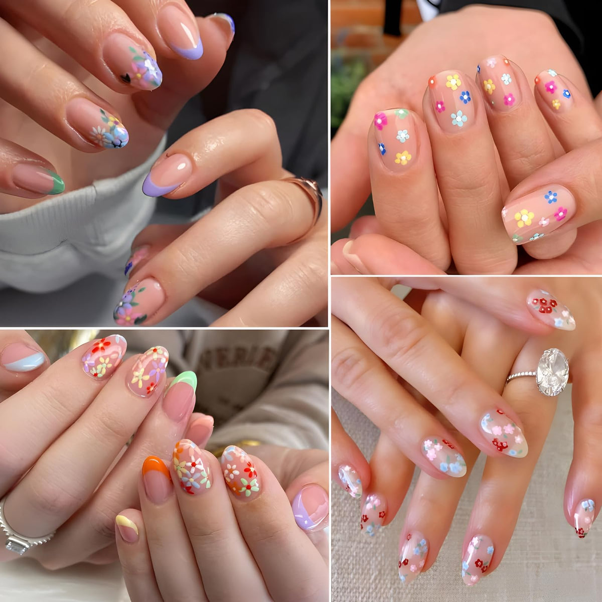Variety of colourful floral nail stickers from SPLOCUDU