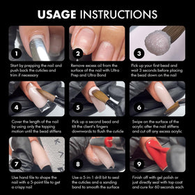 Variety of nail art created with MakarttPro acrylic powders