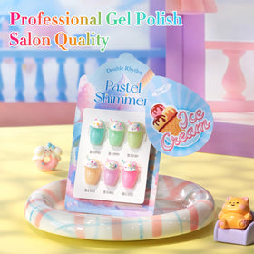 Variety of nail designs created with Double Rhythm Gel Nail Polish