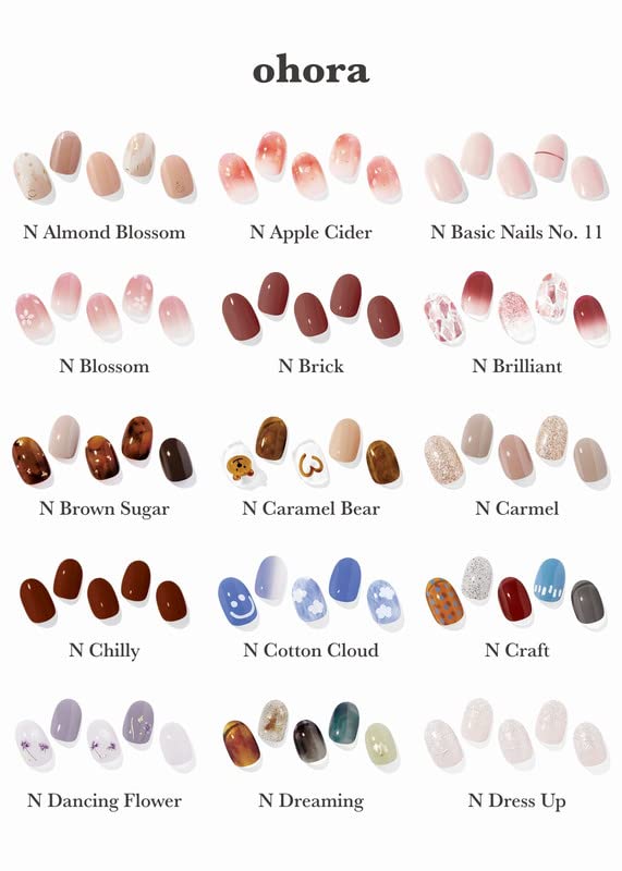 variety of ohora nail wraps in different sizes displayed