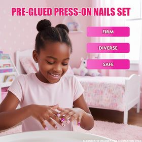 Variety of press-on nails from the Townley Girl set displayed together