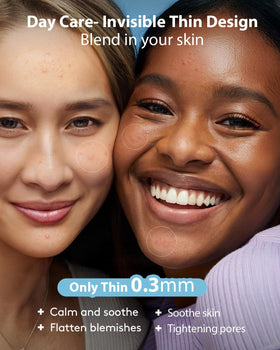 Variety of sizes of LitBear Acne Pimple Patches displayed