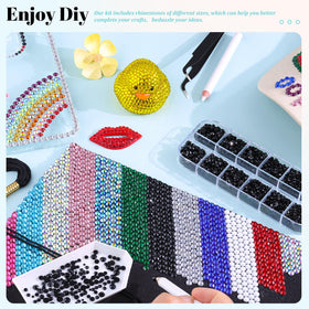 Variety of TINKRSTUFF rhinestones in different colours and sizes