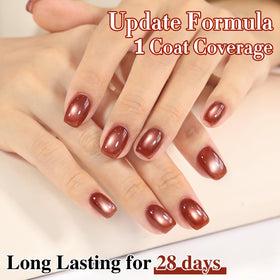 Various base colours displayed with Double Rhythm Cat Eye Gel Nail Polish