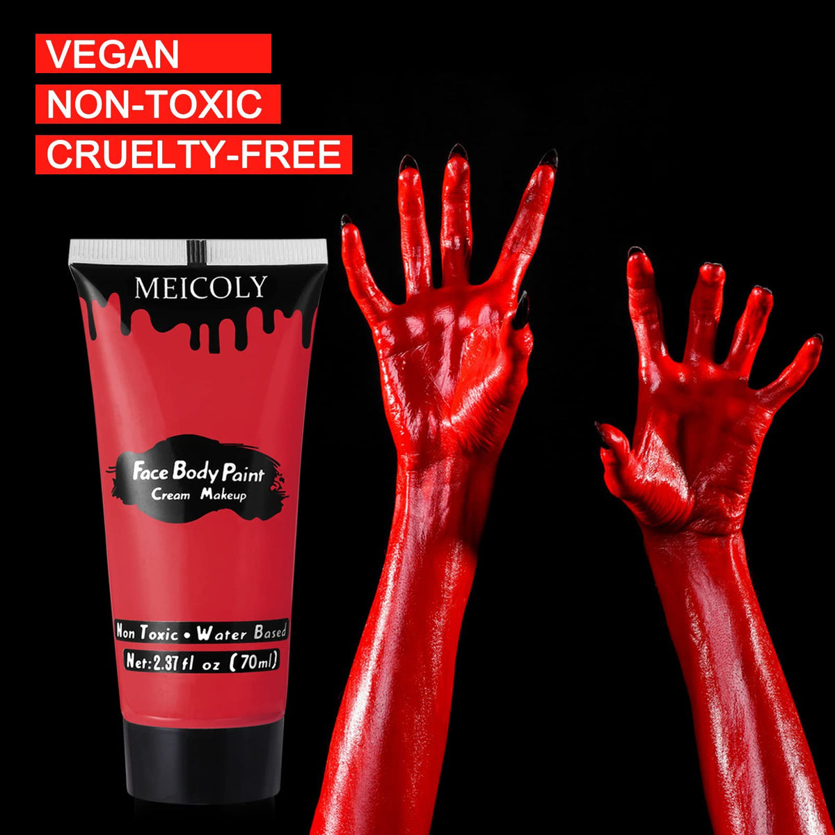Various designs created with MEICOLY red body paint