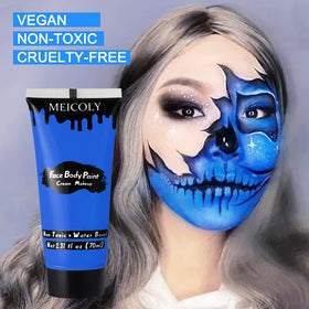 Various face painting designs using MEICOLY Royal Blue Face Body Paint