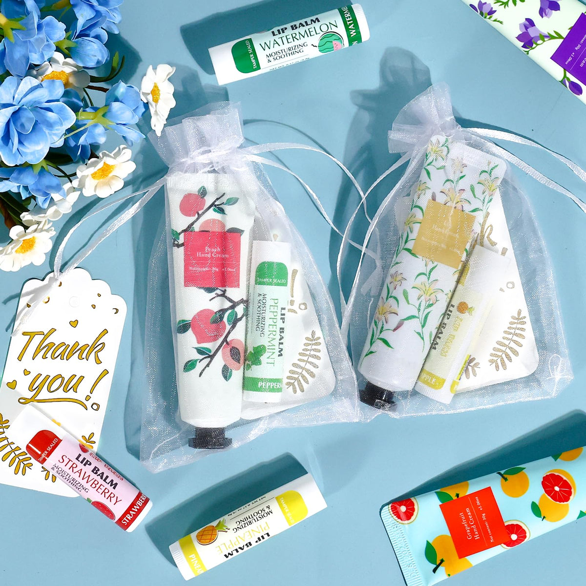 Various flavours of AZEN lip balms including Strawberry and Mint
