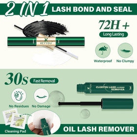 Various lengths of KEYYOU false lashes displayed