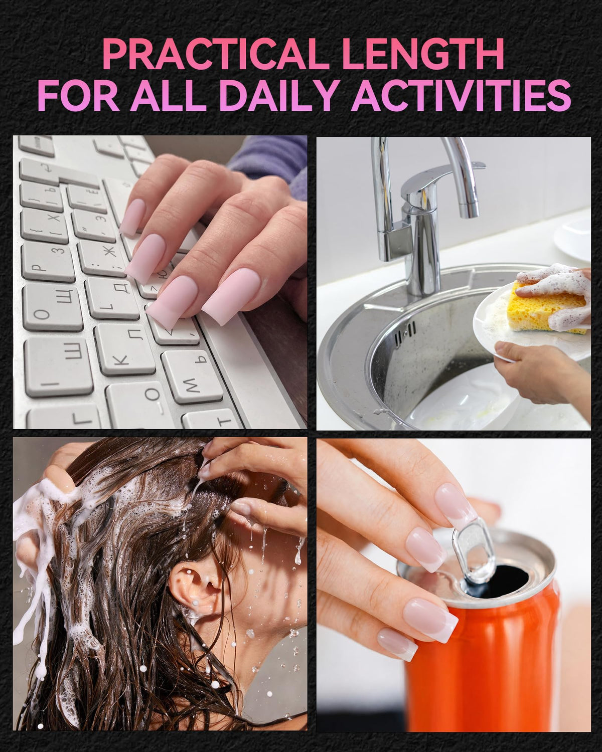 Various nail art techniques on Makartt Short Duck Nail Tips