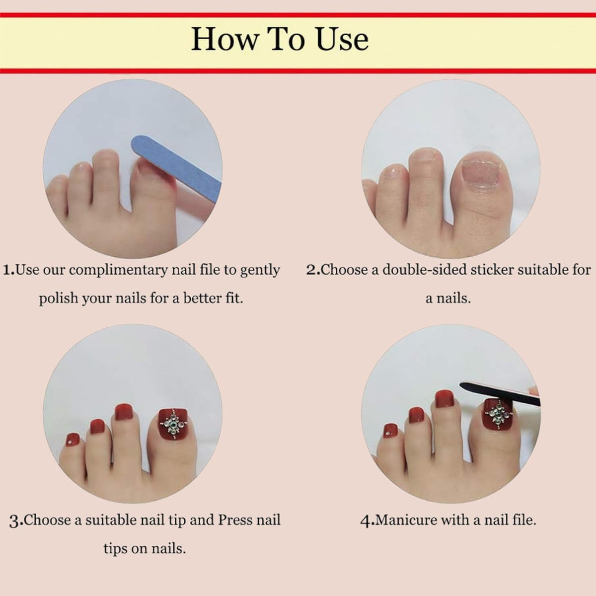 Various styles of NHIXK press on nails displayed
