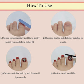 Various styles of NHIXK press on nails displayed