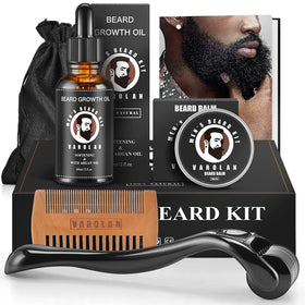Varolan Beard Growth and Grooming Kit including oil, balm, and comb