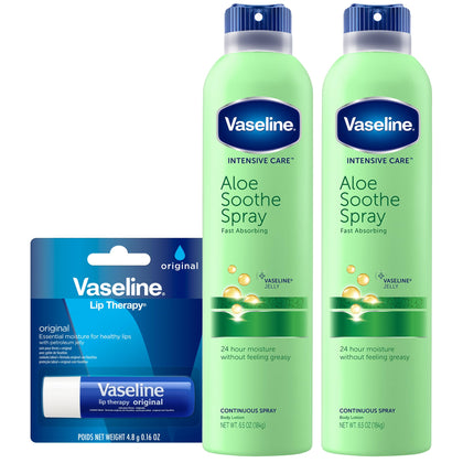Vaseline Aloe Soothe Spray Moisturizer twin pack front view