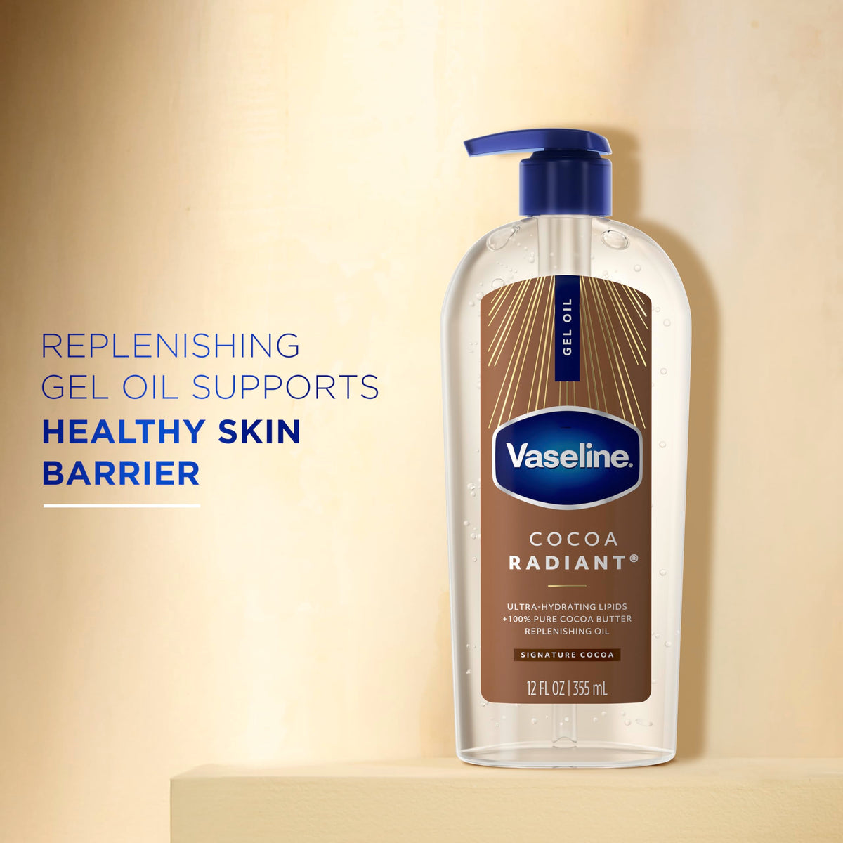 Vaseline Cocoa Radiant Body Gel Oil 12 oz packaging