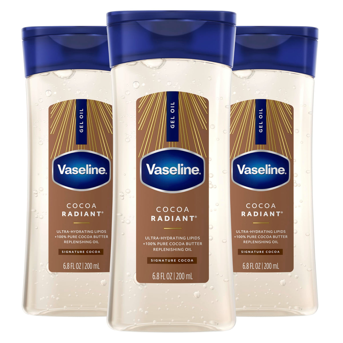Vaseline Cocoa Radiant Body Oil 6.8 fl oz front view