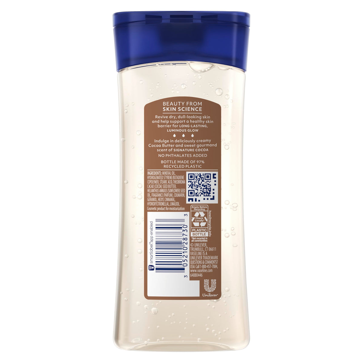 Vaseline Cocoa Radiant Body Oil 6.8 fl oz side view