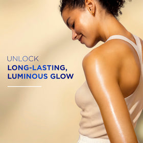 Vaseline Cocoa Radiant Body Oil in lifestyle setting