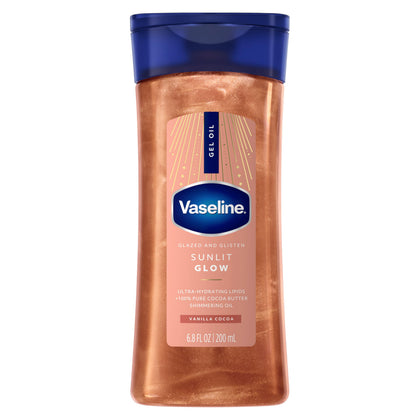 Vaseline Glazed and Glisten Body Gel Oil 6.8 Oz front view