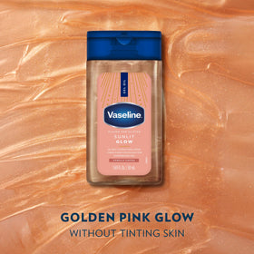 Vaseline Glazed and Glisten Body Gel Oil displaying vanilla cocoa scent