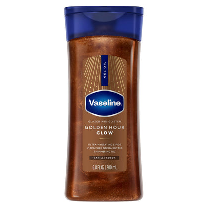Vaseline Glazed & Glisten Body Gel Oil 6.8 Oz front view