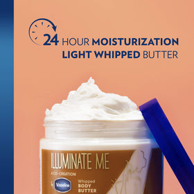 Vaseline Illuminate Me Body Butter and Oil set displayed together