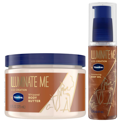 Vaseline Illuminate Me Body Butter front view with packaging