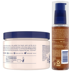 Vaseline Illuminate Me Body Oil front view with shimmer