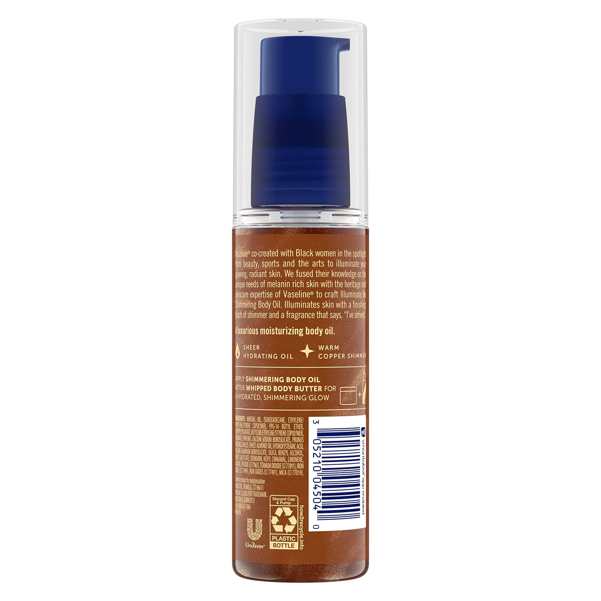 Vaseline Illuminate Me Shimmering Body Oil 3.3 Oz back view