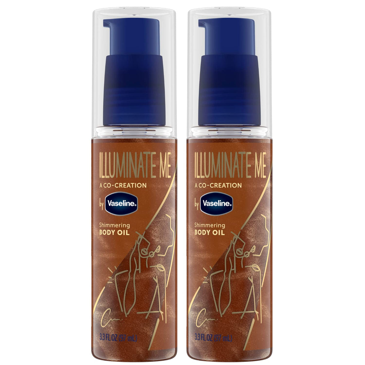 Vaseline Illuminate Me Shimmering Body Oil 3.3 Oz front view
