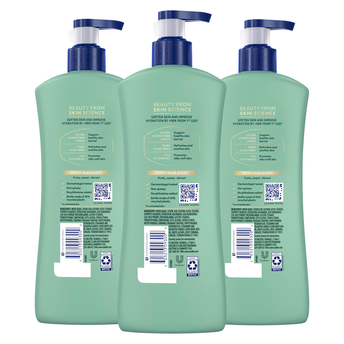 Vaseline Intensive Care Body Lotion 20.3 oz back view