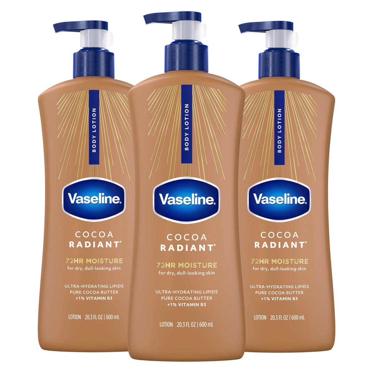 Vaseline Intensive Care Cocoa Radiant Body Lotion 20.3 Oz front view