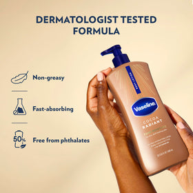 Vaseline Intensive Care Cocoa Radiant Lotion in lifestyle setting