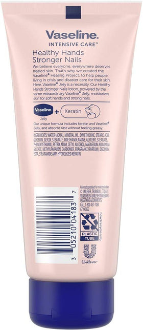 Vaseline Intensive Care Healthy Hands Stronger Nails Lotion 100ml tube back view