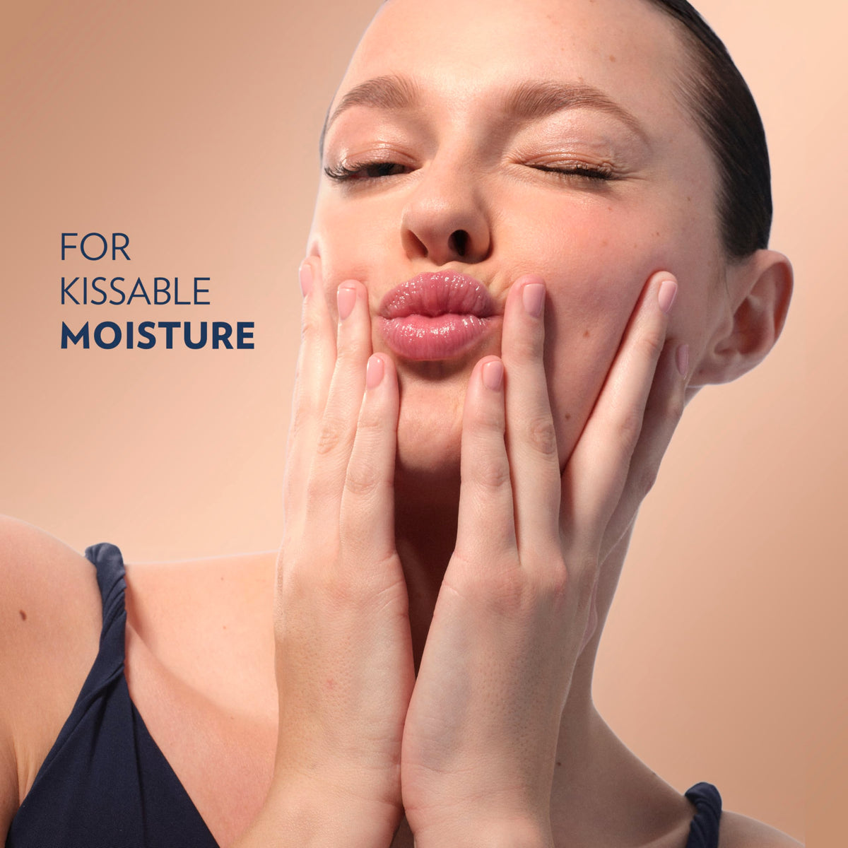 Vaseline Lip Balm Mini Cocoa Butter in use on lips