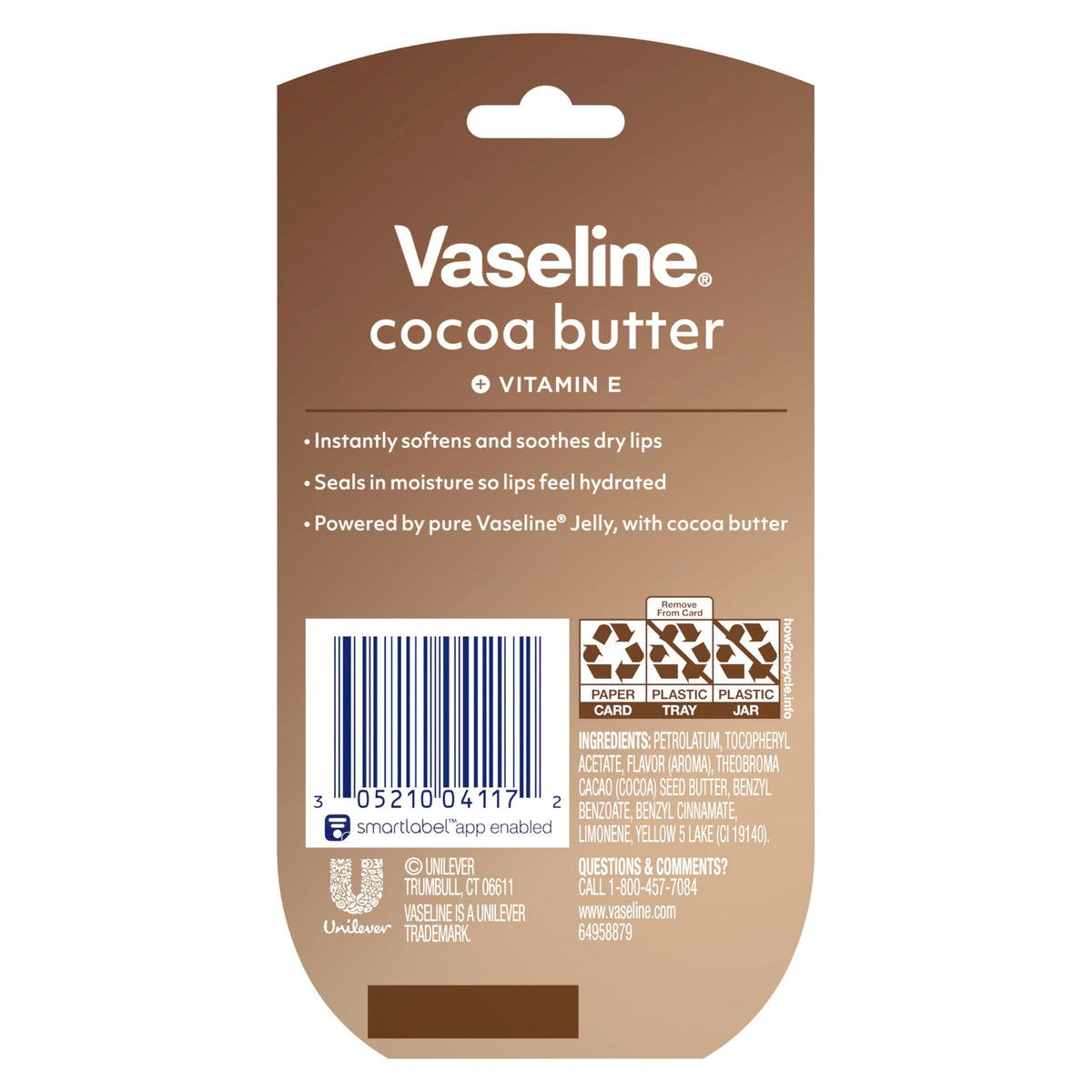 Vaseline Lip Balm Mini Cocoa Butter open with product visible