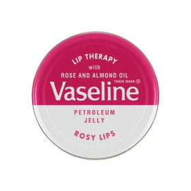 Vaseline Lip Balm Rosy Lips 20g tin open showing product