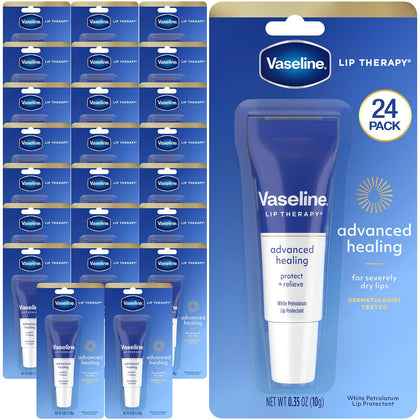 Vaseline Lip Therapy Advanced Healing 24-Pack assorted tubes