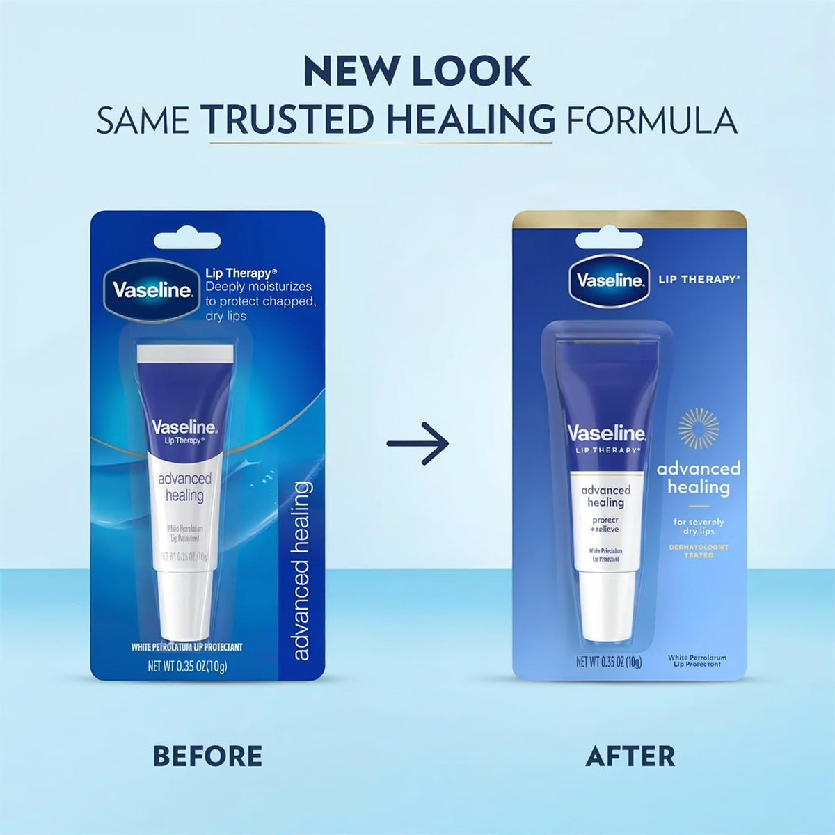 Vaseline Lip Therapy Advanced Healing application on lips