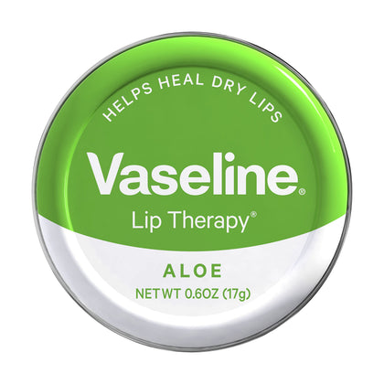 Vaseline Lip Therapy Aloe Vera Lip Balm Tin front view