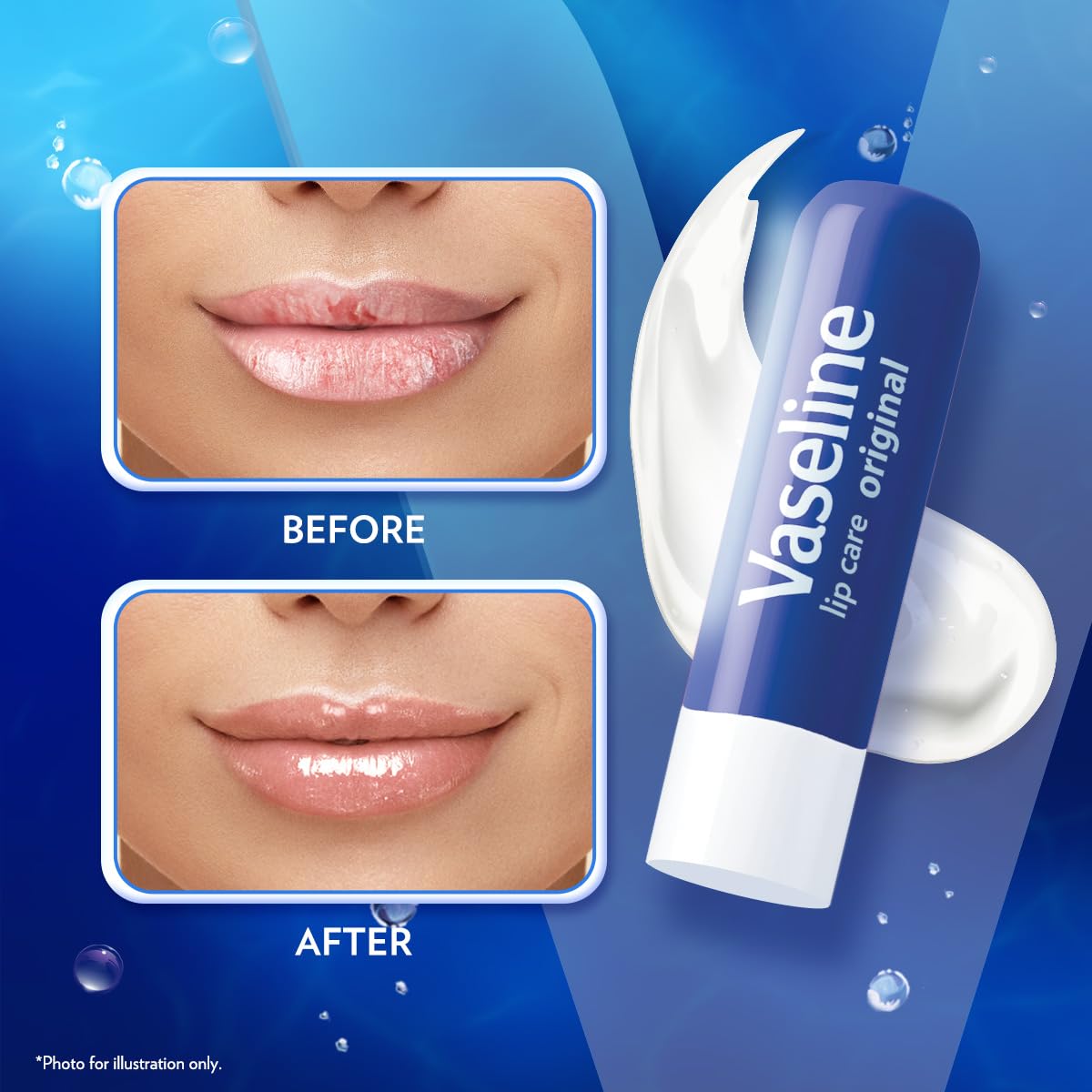 Vaseline Lip Therapy Care Original balm in a car