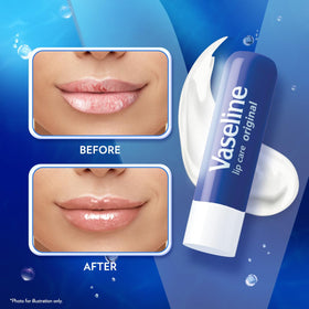 Vaseline Lip Therapy Care Original balm in a car
