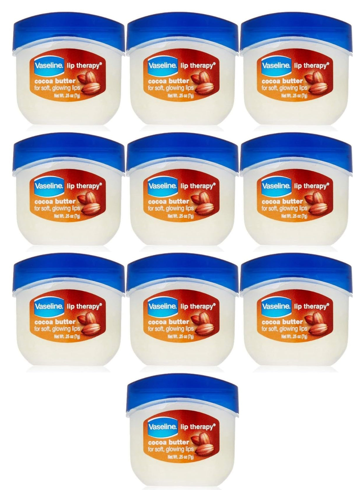 Vaseline Lip Therapy Cocoa Butter 0.25 oz front view