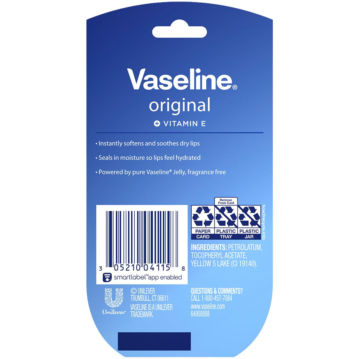Vaseline Lip Therapy Mini Lip Balm jar open with product visible