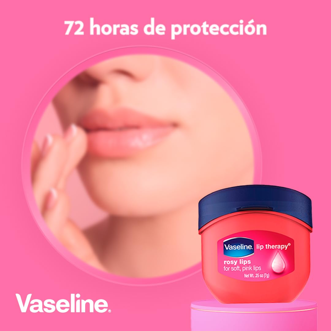 Vaseline Lip Therapy Rosy Lips Mini balm in hand