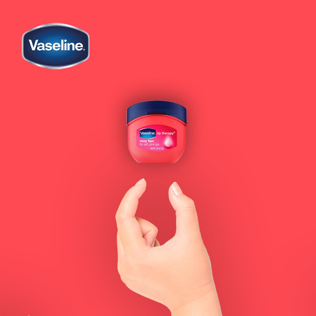Vaseline Lip Therapy Rosy Lips Mini balm on lips