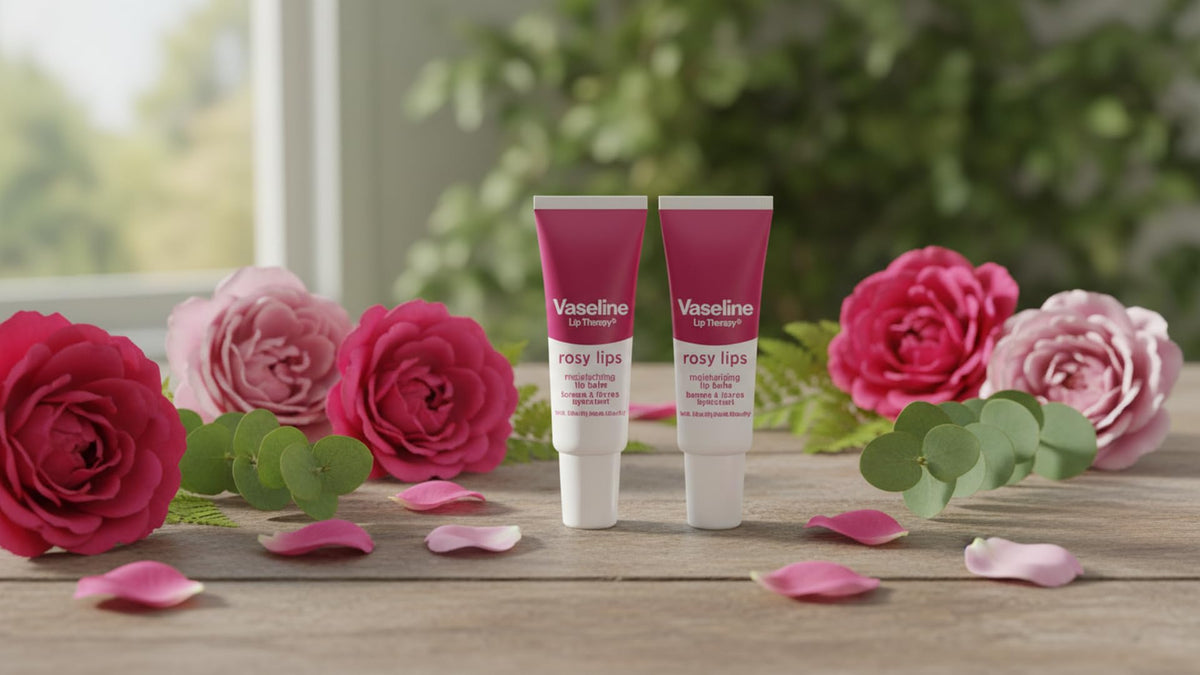 Vaseline Lip Therapy Rosy Lips Moisturising Lip Balm application on lips