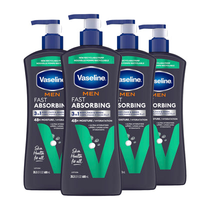 Vaseline Men Fast Absorbing Body Lotion 20.3 Oz front view