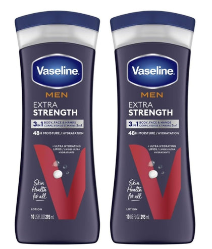 Vaseline Men's Extra Strength Lotion 10 oz front view