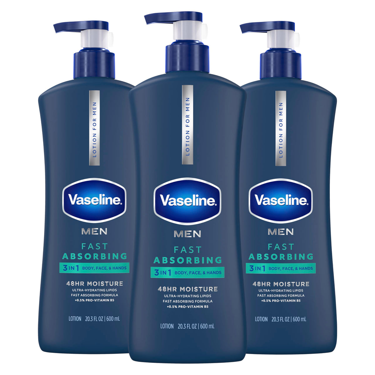 Vaseline Men's Healing Moisture Hand & Body Lotion front view 20.3 oz