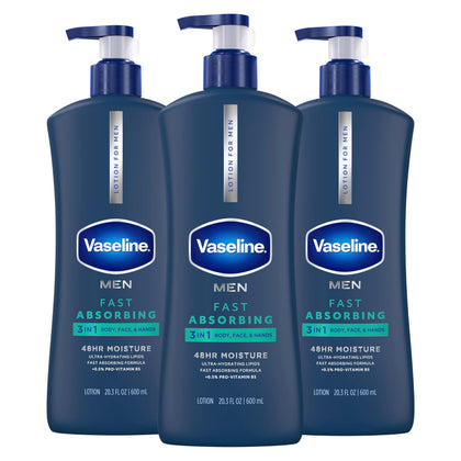 Vaseline Men's Healing Moisture Hand & Body Lotion front view 20.3 oz